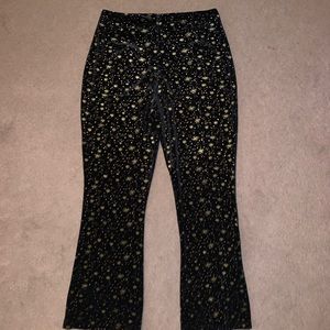 Velvet Flair Pants with Gold Stars